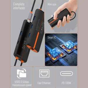 هاب 6 پورت USB-C الدینیو مدل DS-26U