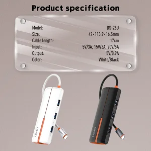 هاب 6 پورت USB-C الدینیو مدل DS-26U