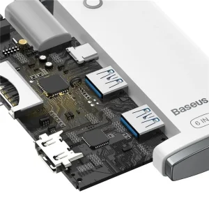 هاب 6 پورت usb-c باسئوس مدل WKQX050002