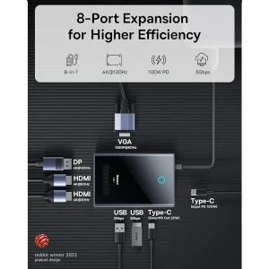 هاب 8 پورت USB-C باسئوس مدل BS-OH082 Focus Series