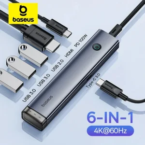 هاب 6 پورت USB-C باسئوس مدل BS-OH164