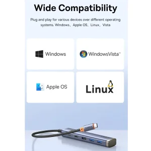 هاب 6 پورت USB-C باسئوس مدل BS-OH164