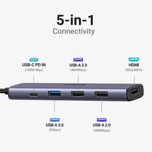 هاب 5 پورت USB-C یوگرین مدل CM136-50209
