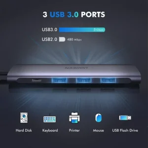 هاب 5 پورت USB-C یوگرین مدل CM136-50209