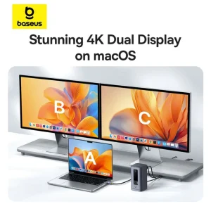هاب 10 پورت USB-C بیسوس مدل BS-OH174   به همراه کابل USB-C