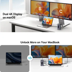 هاب 10 پورت USB-C بیسوس مدل BS-OH174   به همراه کابل USB-C