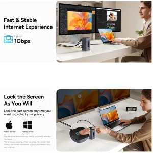 هاب 10 پورت USB-C بیسوس مدل BS-OH174   به همراه کابل USB-C