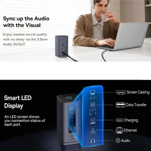 هاب 10 پورت USB-C بیسوس مدل BS-OH174   به همراه کابل USB-C
