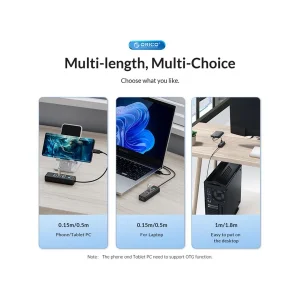 هاب 3 پورت usb-C اوریکو مدل PWCUR-C3