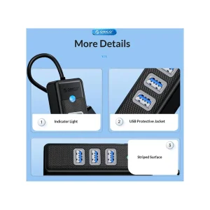 هاب 3 پورت usb-C اوریکو مدل PWCUR-C3