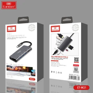 هاب 8 پورت USB-C ارلدام مدل 8IN1 W21