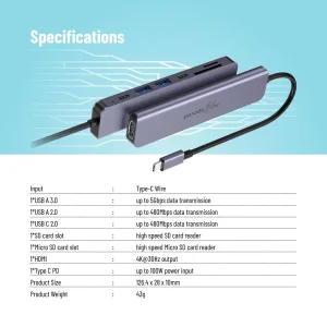 هاب 7 پورت USB-C پرودو مدل PB-71HBC