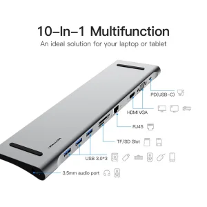 هاب 10 پورت USB-C باسئوس مدل CATSX-F0G 4K