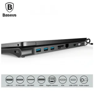 هاب 10 پورت USB-C باسئوس مدل CATSX-F0G 4K
