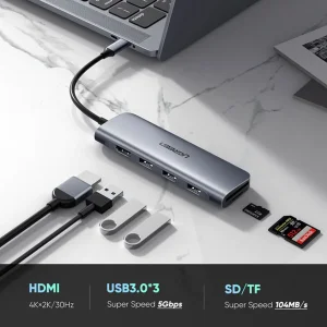 هاب 6 پورت USB-C یوگرین مدل UG-70410