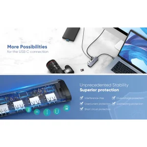هاب 6 پورت USB-C یوگرین مدل UG-70410