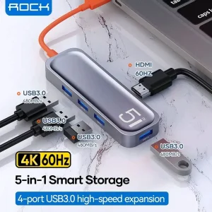 هاب 5 پورت USB-C راک مدل RCB-0811