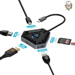 هاب 6 پورت USB-C پرودو مدل POX5Z9