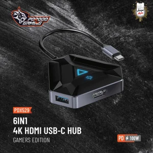 هاب 6 پورت USB-C پرودو مدل POX5Z9