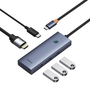 هاب 5 پورت USB-C باسئوس مدل UltraJoy Series HDMI-4K 30Hz Clarity