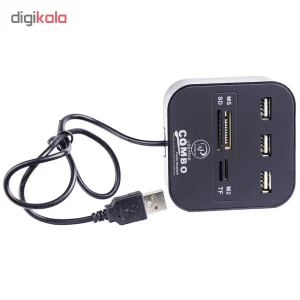 هاب USB 2.0 سه پورت و کارت خوان همه کاره ایکس پی-پروداکت مدل XP-HC836
