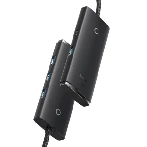 هاب USB-A چهار پورت بیسوس مدل Lite Series WKQX030101