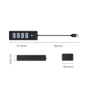 هاب USB3.0 چهار پورت اوریکو مدل PW4U-U3