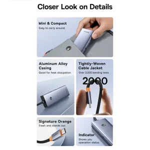 هاب 7 پورت USB-C بیسوس مدل B00052803811-01