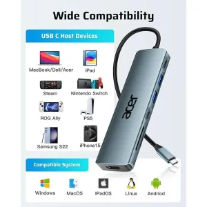 هاب 7 پورت USB-C ایسر مدل ODK360