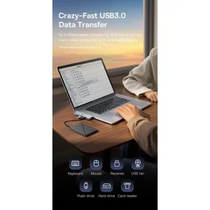 هاب 5 پورت USB-C بیسوس مدل UltraJoy Series BS-OH180