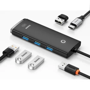 هاب 4 پورت USB -C باسئوس مدل Lite Series - WKQX03040 1m