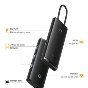 هاب 5 پورت USB-C باسئوس مدل BS-OH018