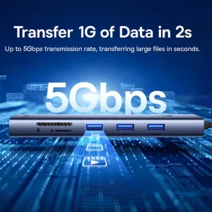 هاب 10 پورت USB-C بیسوس مدل Clarity New 4K 60HZ