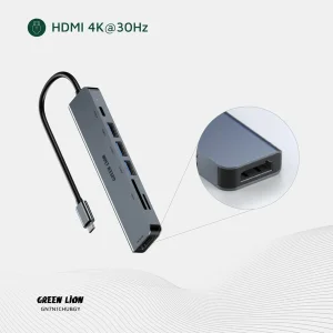 هاب 7 پورت USB-C گرین لاین مدل GN7N1CHUBGY