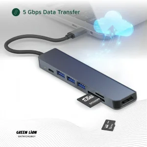 هاب 7 پورت USB-C گرین لاین مدل GN7N1CHUBGY