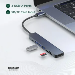 هاب 7 پورت USB-C گرین لاین مدل GN7N1CHUBGY