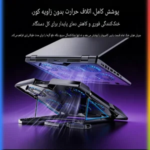 پایه خنک‌کننده لپ‌تاپ کوتتسی مدل Z33 دارای هشت عدد فن مناسب برای لپ تاپ‌های 12.1 تا 17.1 اینچی و بزرگتر
