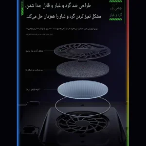 پایه خنک‌کننده لپ‌تاپ کوتتسی مدل Z33 دارای هشت عدد فن مناسب برای لپ تاپ‌های 12.1 تا 17.1 اینچی و بزرگتر