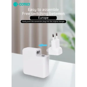 شارژر لپ تاپ 61 وات کوتتسی مدل  MB1090-T61W-Uمناسب برای مک بوک به همراه کابل Magsafe 2