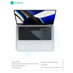 محافظ صفحه نمایش کوتتسی مدل 12006 مناسب برای لپ تاپ اپل MacBook Pro 16 inch A2485/A2780/A2991/A3403/A3186/A3428