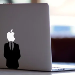 برچسب تزئینی ونسونی مدل Apple Anonymous مناسب برای مک بوک
