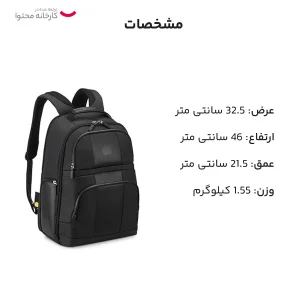کوله پشتی لپ تاپ دلسی مدل WAGRAM کد 1199620 مناسب برای لپ تاپ 15 تا 17 اینچی