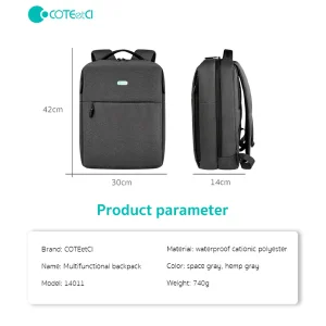 کوله پشتی لپ تاپ کوتتسی مدل NoteBook Multi-Functional Backpack Hemp 14011-HG مناسب برای لپ تاپ 16 اینچی