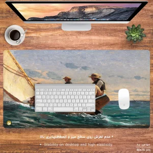 ماوس پد هومرو مدل DP017 طرح نقاشی قایق و دریا پریمیوم