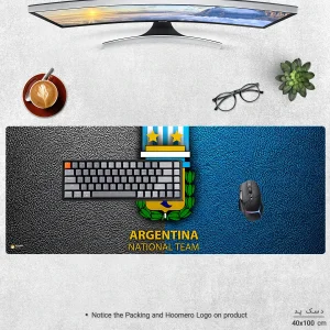 ماوس پد هومرو مدل HX619 طرح تیم فوتبال آرژانتین سایز 40x100 سانتی‌متر