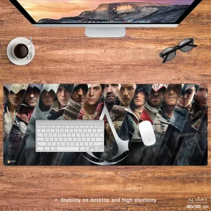 ماوس پد هومرو مدل HX265 طرح Assassin's Creed سایز 40x100 سانتی‌متر
