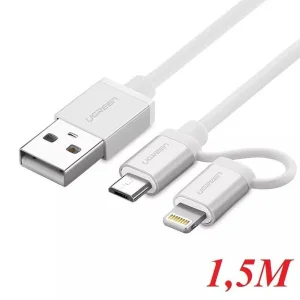 کابل تبدیل USB به لایتنینگ/Lightning یوگرین مدل US165 طول 1.5 متر