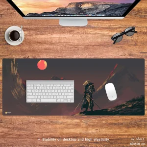 ماوس پد هومرو مدل HX134 طرح Samurai Ronin سایز 40x100 سانتی‌متر