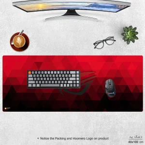 ماوس پد هومرو مدل HX435 طرح ایسوس ROG سایز 40x100 سانتی‌متر