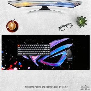 ماوس پد هومرو مدل HX283 طرح ROG سایز 40x100 سانتی‌متر